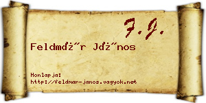 Feldmár János névjegykártya